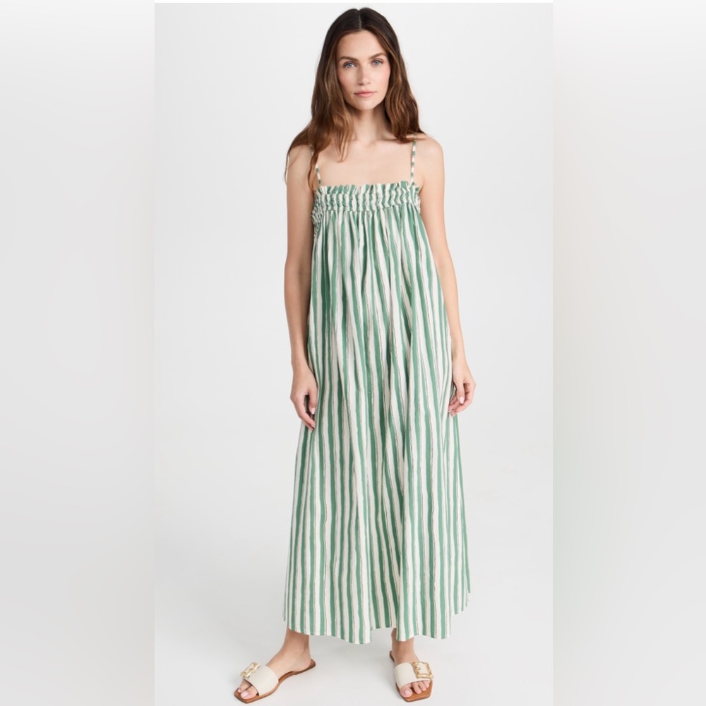 Madewell Poplin Ruffle A-Line Midi Dress